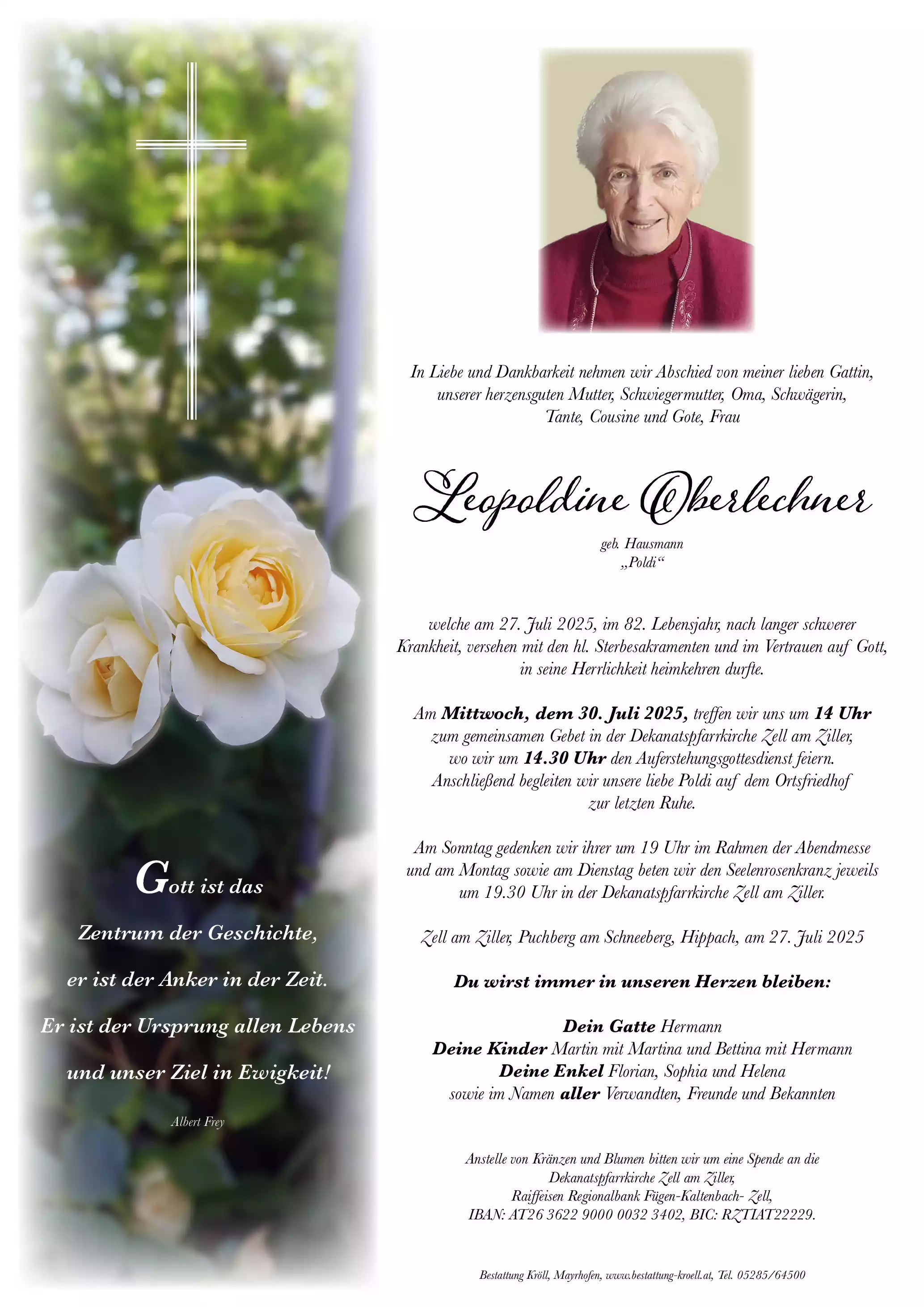 Parte von Leopoldine Oberlechner